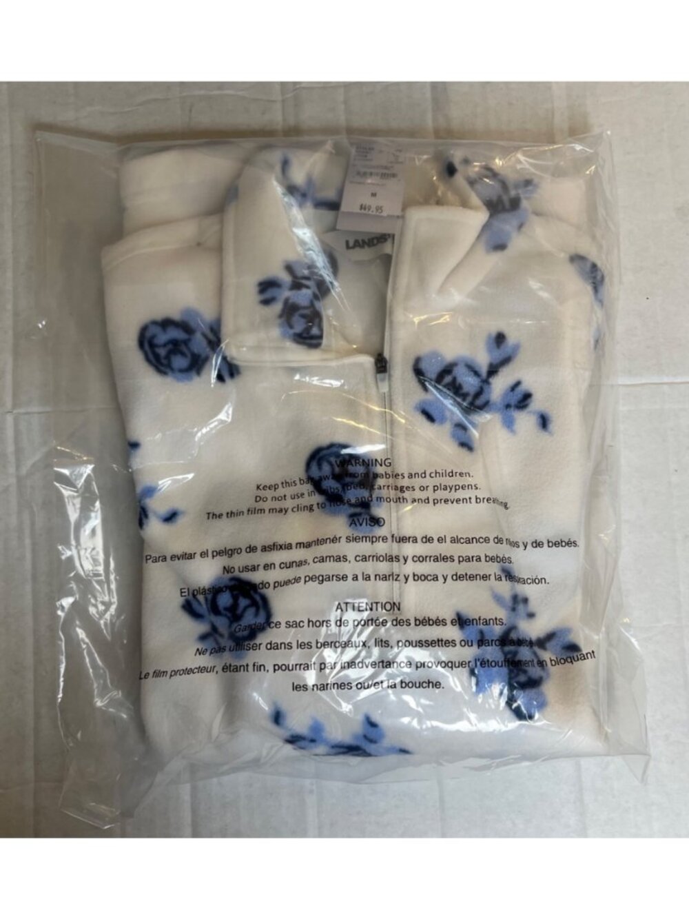Lands' End Floral 1/4 Zip Fleece - Picture 10 of 10